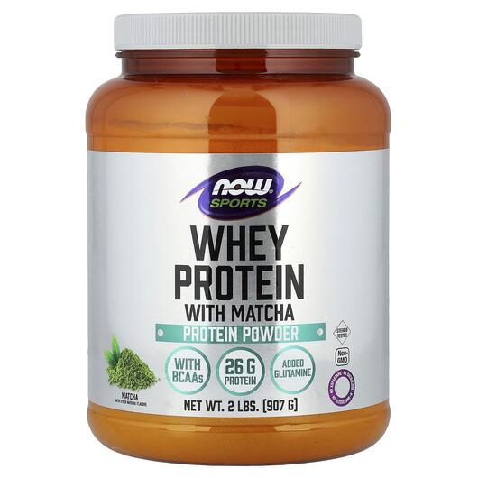 Основне фото товара NOW, Sports Whey Protein Powder Matcha, Протеїн Ізолят, 907 г