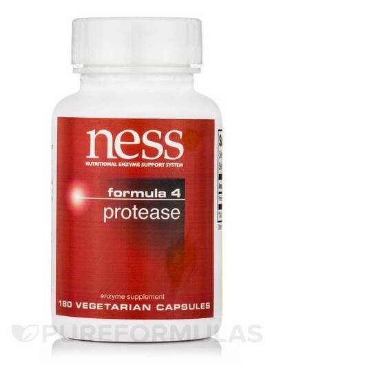 Основне фото товара Ness Enzymes, Protease Formula 4, Ферменти, 180 капсул