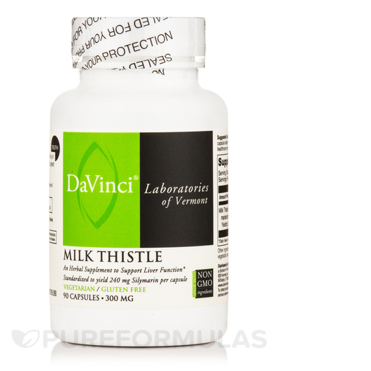 Основне фото товара DaVinci Laboratories, Milk Thistle 300 mg, Розторопша, 90 капсул