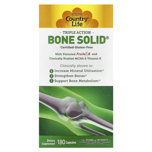 Основне фото товара Bone Solid Triple Action, Зміцнення кісток, 180 капсул