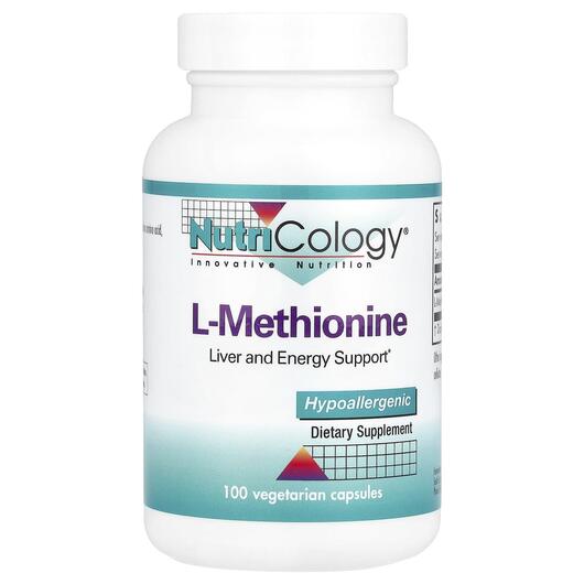 Основне фото товара Nutricology, L-Methionine 500 mg, L-Метіонін, 100 капсул