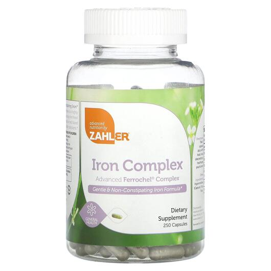 Основне фото товара Zahler, Iron Complex, Залізо, 250 капсул