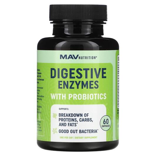Основне фото товара Digestive Enzymes with Powerful Probiotic Strains, Пробіотики, 60