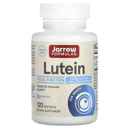 Основне фото товара Jarrow Formulas, Lutein 20 mg, Лютеїн 20 мг, 120 капсул