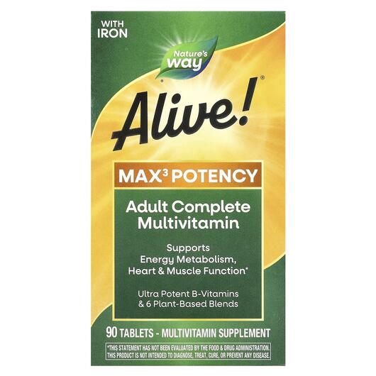 Основне фото товара Nature's Way, Max3 Potency, Мультивітаміни, 90 таблеток