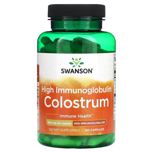 Основне фото товара High Immunoglobulin Colostrum 500 mg, Колострум, 120 капсул