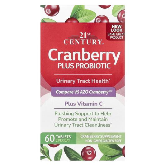 Основне фото товара Cranberry Plus Probiotic, Журавлина з пробіотиками, 60 таблеток