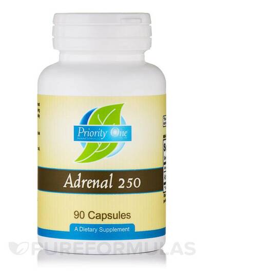 Основне фото товара Priority One, Adrenal 250 mg, Підтримка наднирників, 90 капсул
