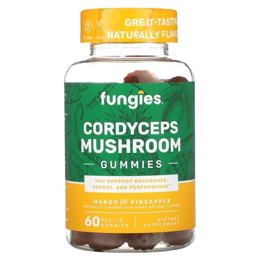 Основне фото товара Cordyceps Mushroom Gummies Mango and Pineapple, Гриби, 60 Pectin 