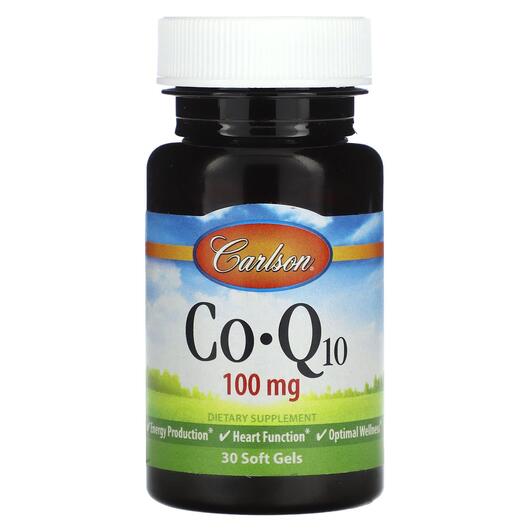 Основне фото товара Carlson, Co-Q10 100 mg, Коензим CoQ10, 30 капсул