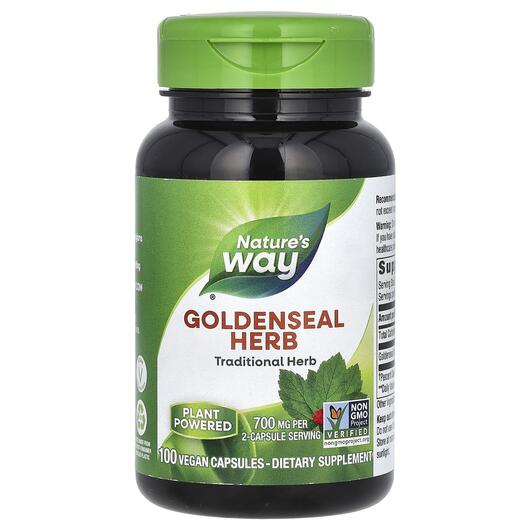 Основне фото товара Goldenseal Herb 400 mg, Жовтокорінь 400 мг Корінь, 100 капсул