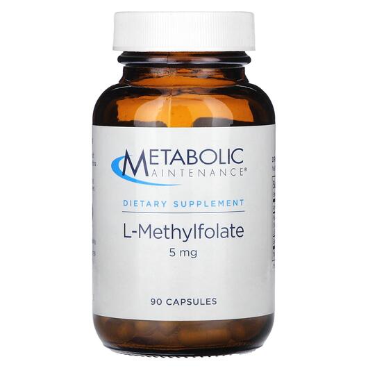 Основне фото товара Metabolic Maintenance, L-Methylfolate 5 mg, Метилфолат, 90 капсул