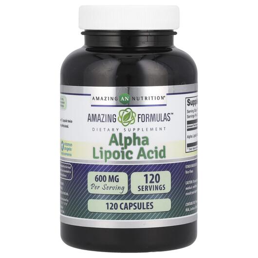 Основне фото товара Alpha Lipoic Acid 600 mg, Альфа-ліпоєва, 120 капсул