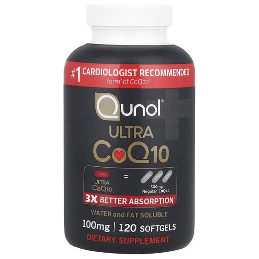 Основне фото товара Qunol, Ultra CoQ10 100 mg, Коензим CoQ10, 120 капсул