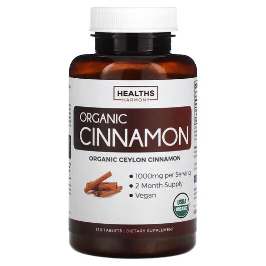 Основне фото товара Organic Ceylon Cinnamon 1000 mg, Екстракт кориці, 120 таблеток