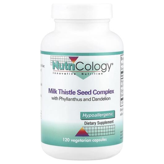 Основне фото товара Nutricology, Milk Thistle Seed Complex, Розторопша, 120 капсул