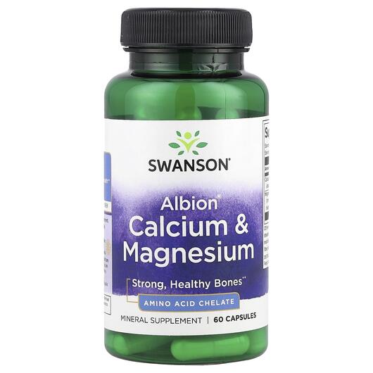 Основне фото товара Swanson, Albion Calcium & Magnesium, Кальцій, 60 капсул