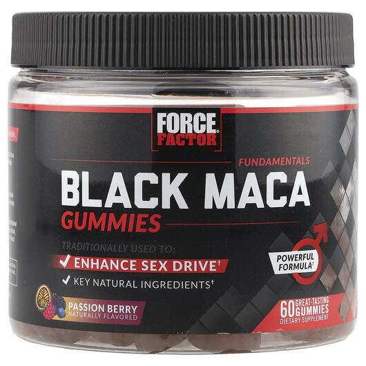 Основне фото товара Force Factor, Black Maca Gummies, Мака Перуанська, 60 конфет