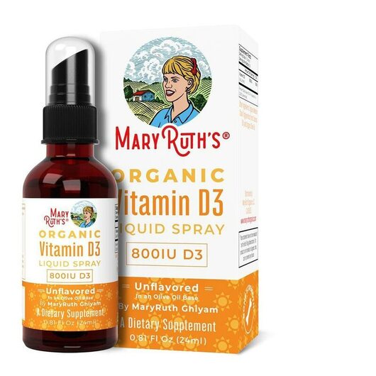 Основне фото товара Organic Vitamin D3 Liquid Spray Unflavored, Вітамін D, 24 мл