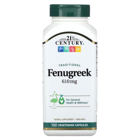 Основне фото товара Traditional Fenugreek 610 mg, Фенугрек 610 мг, 100 капсул
