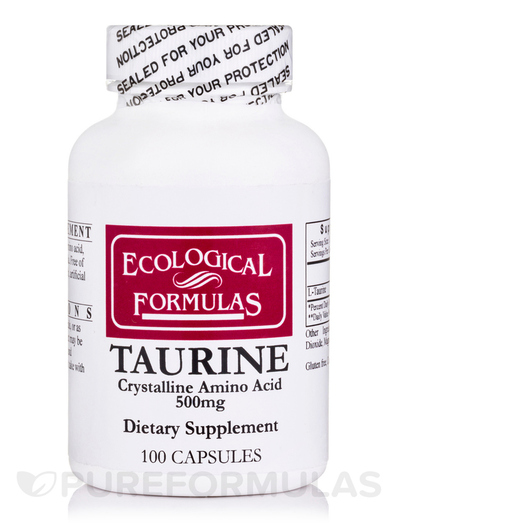 Основне фото товара Ecological Formulas, Taurine 500 mg, L-Таурин, 100 капсул