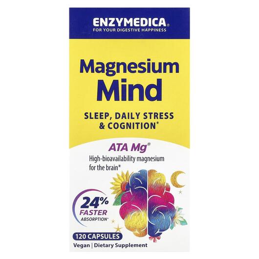 Основне фото товара Enzymedica, Magnesium Mind, Магній Розум, 120 капсул