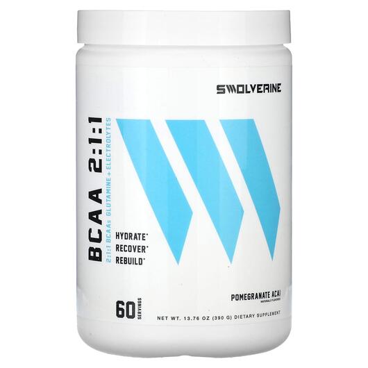 Основне фото товара Swolverine, BCAA 2:1:1 Pomegranate Acai, БЦАА, 390 г