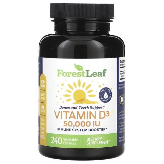 Основне фото товара Vitamin D3 1250 mcg 50000 IU, Вітамін D3 Холекальциферол, 240 кап