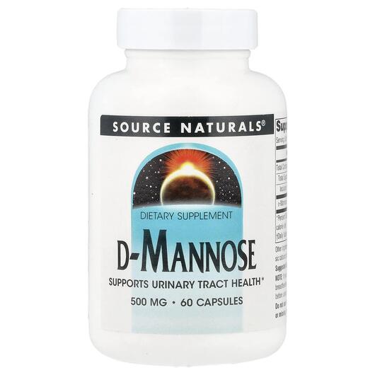 Основне фото товара Source Naturals, D-Mannose 500 mg 60, D-Манноза 500 мг, 60 капсул