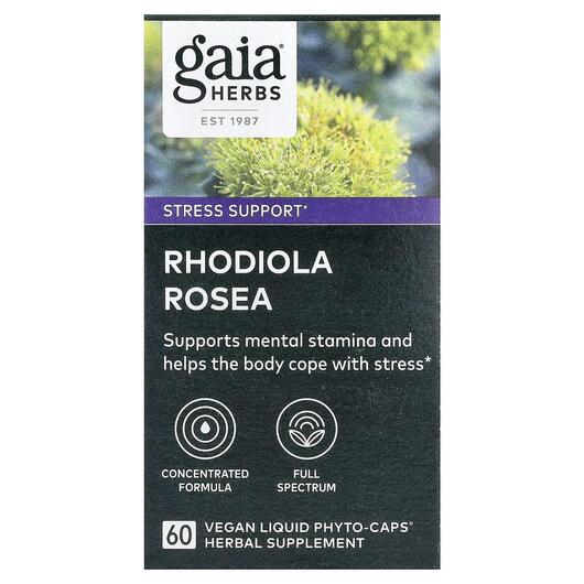 Основне фото товара Gaia Herbs, Rhodiola Rosea, Родіола, 60 капсул