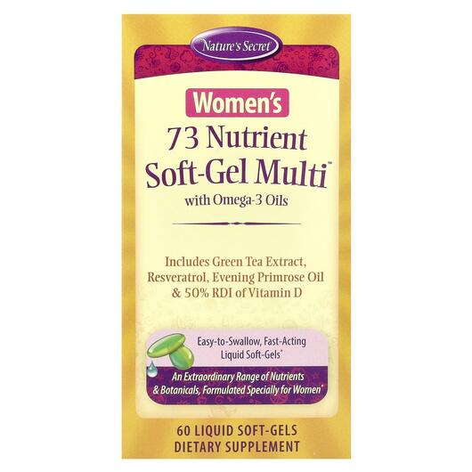 Основне фото товара Women's 73 Nutrient, Мультивітаміни з Омега 3, 60 капсул