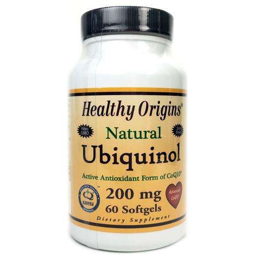 Основне фото товара Healthy Origins, Ubiquinol 200 mg, Убіхінол 200 мг, 60 капсул