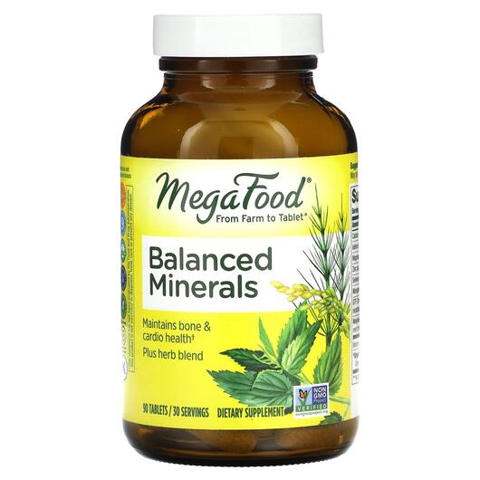 Основне фото товара MegaFood, Balanced Minerals, Баланс Мінералів, 90 таблеток