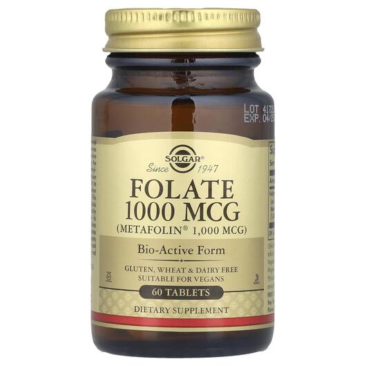 Основне фото товара Folate 1000 mcg Metafolin 1000 mcg, Метилфолат, 60 таблеток
