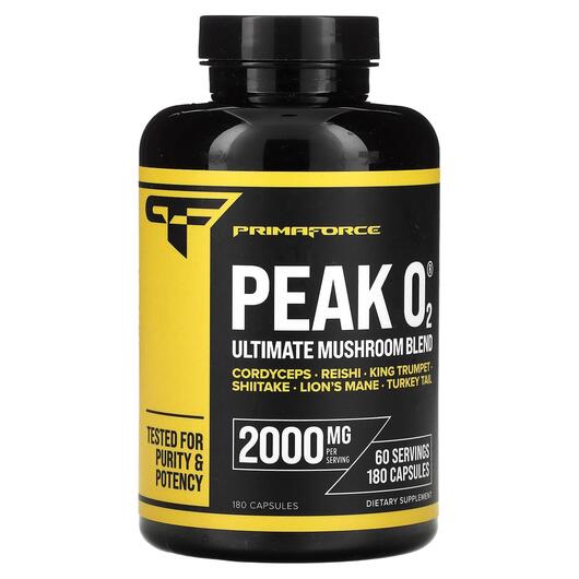 Основне фото товара Peak O2 Ultimate Mushroom Blend 2000 mg, Гриби, 180 капсул