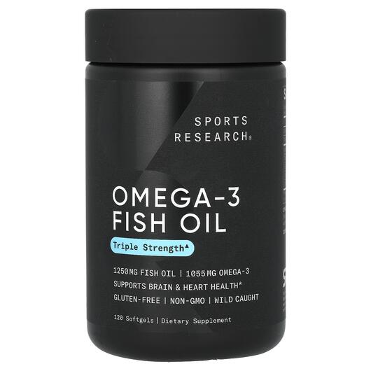 Основне фото товара Omega-3 Fish Oil Triple Strength 1250 mg, Омега ЕПК ДГК, 120 капс