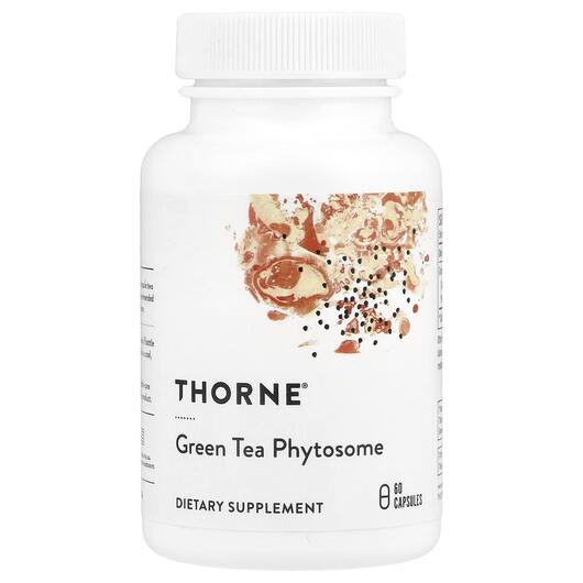 Основне фото товара Thorne, Green Tea Phytosome 60, Екстракт Зеленого Чаю, 60 капсул