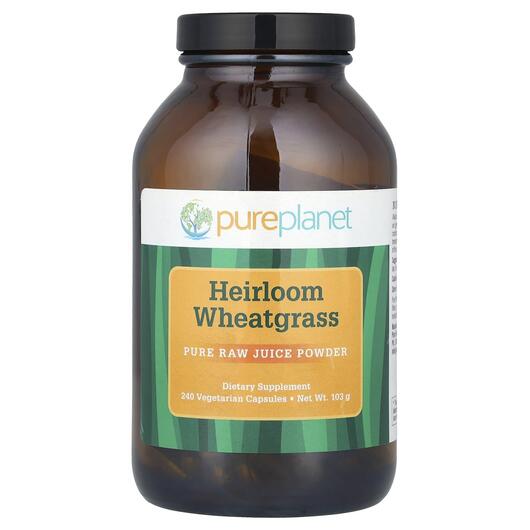 Основне фото товара Pure Planet, Heirloom Wheatgrass, Пророщена пшениця, 240 капсул