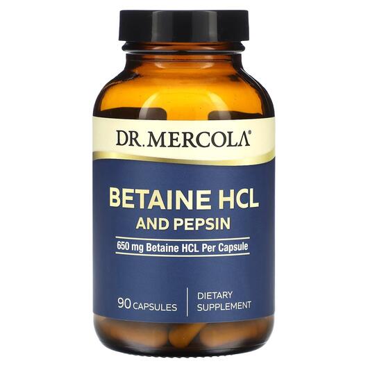 Основне фото товара Betaine HCL and Pepsin 650 mg, Бетаїн Гідрохлорид, 90 капсул