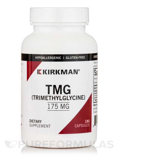 Основне фото товара Kirkman, TMG Trimethylglycine 175 mg, Метилфолат, 180 капсул