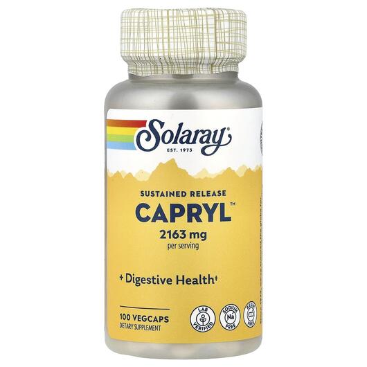 Основне фото товара Solaray, Capryl Sodium-Free, Каприлова кислота, 100 капсул