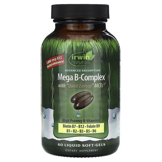 Основне фото товара Irwin Naturals, Mega B-Complex, B-комплекс, 60 капсул