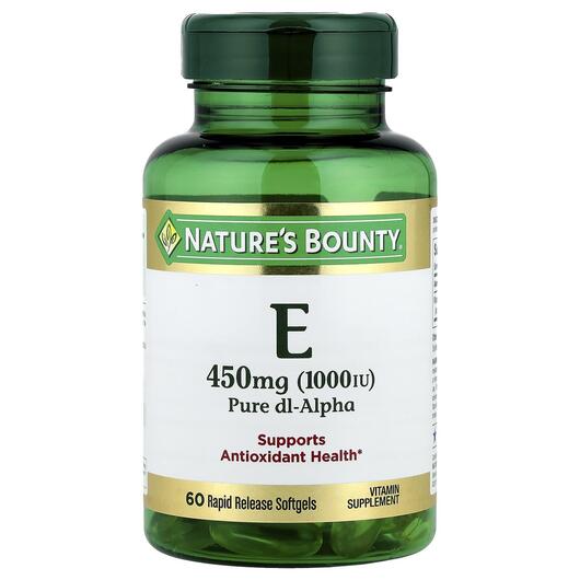 Основне фото товара Vitamin E 450 mg Pure Dl-Alpha, Вітамін E 450 мг 1000 МЕ, 60 капс