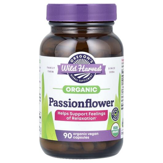 Основне фото товара Oregon's Wild Harvest, Passionflower, Пасифлора, 90 капсул