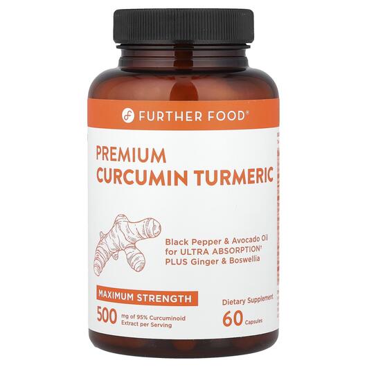 Основне фото товара Premium Curcumin Turmeric Maximum Strength 500, Куркумін, 60 капс