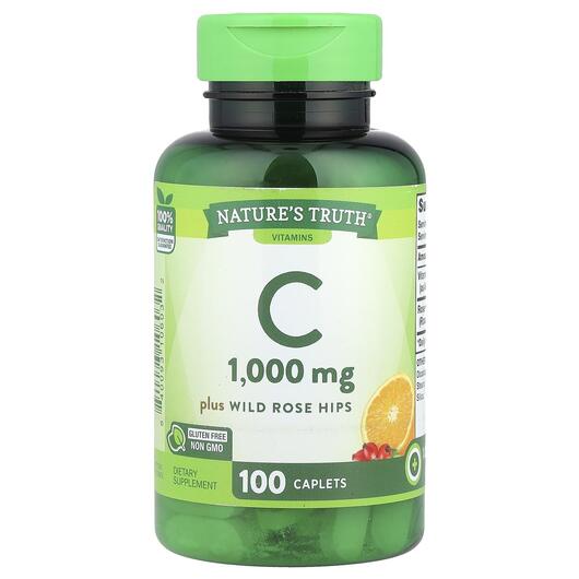 Основне фото товара Vitamin C Plus Wild Rose Hips, Вітамін C 1000 мг, 100 капсул