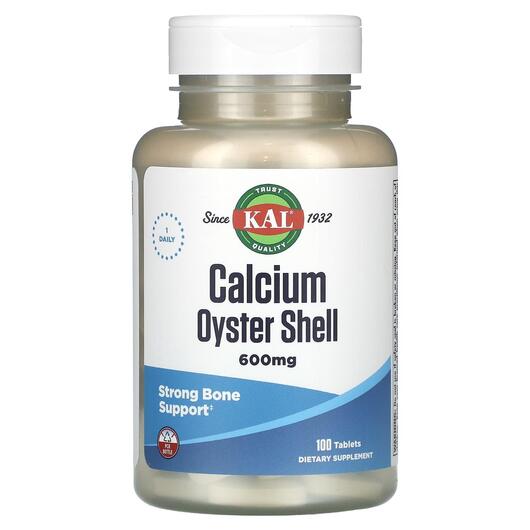 Основне фото товара KAL, Calcium Oyster Shell 600 mg, Кальцій, 100 таблеток