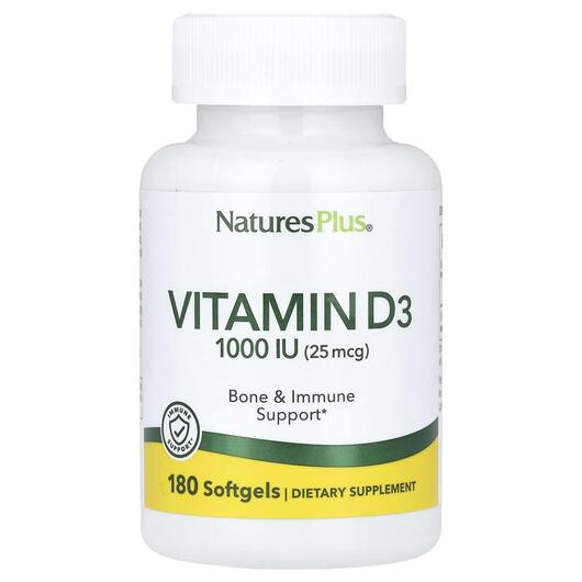 Основне фото товара Vitamin D3 1000 IU 180, Вітамін D3 1000 МО, 180 капсул