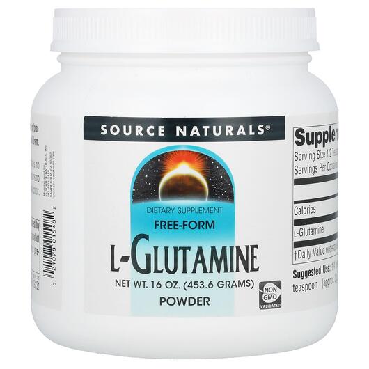 Основне фото товара L-Glutamine Free-Form Powder, L-Глутамін, 453.6 г