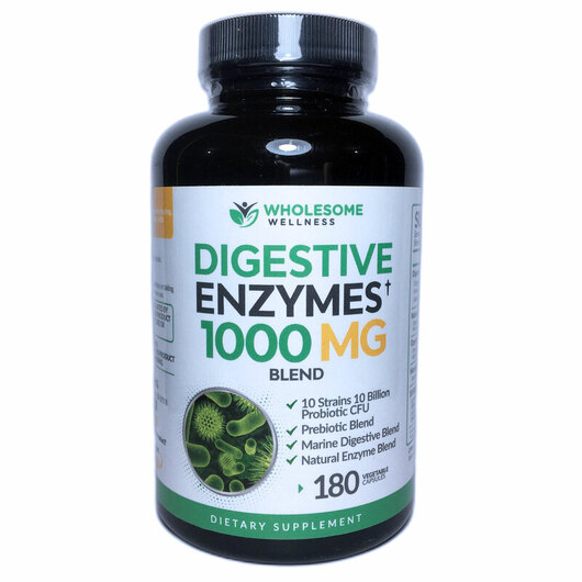 Основне фото товара Digestive Enzymes 1000 mg Blend, Ферменти, 180 капсул